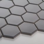 mozaika ceramiczna - heksagon duży ciemno szary matowy