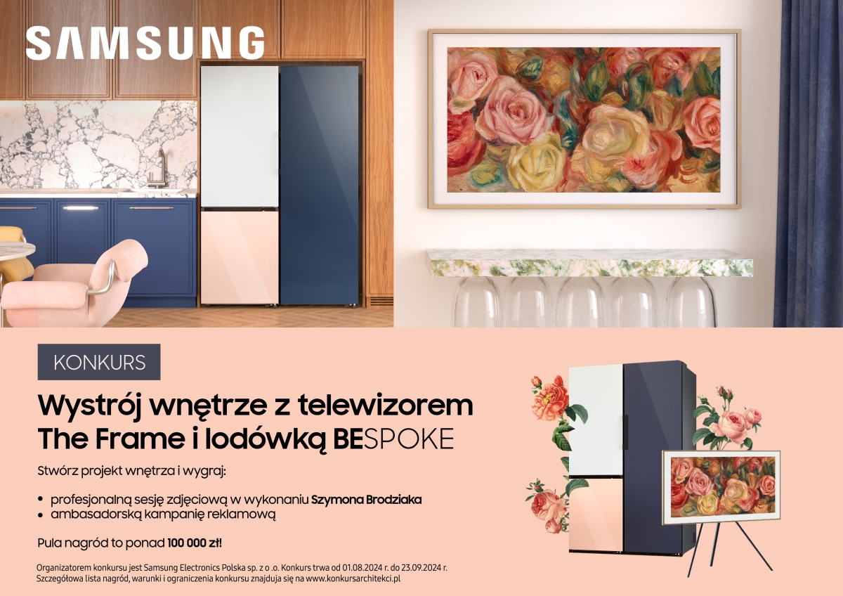 Konkurs Samsung_Wystrój wnętrze z telewizorem The Frame i lodówką Bespoke (11)