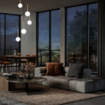 Luxurious modern interiors of a living room in 3d